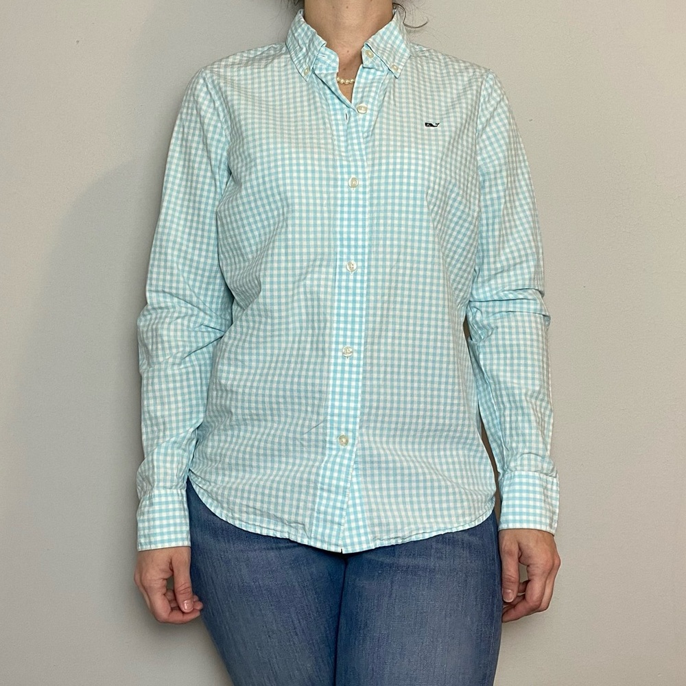 Vineyard Vines Blue/White Gingham Button Down - Picture 2 of 10